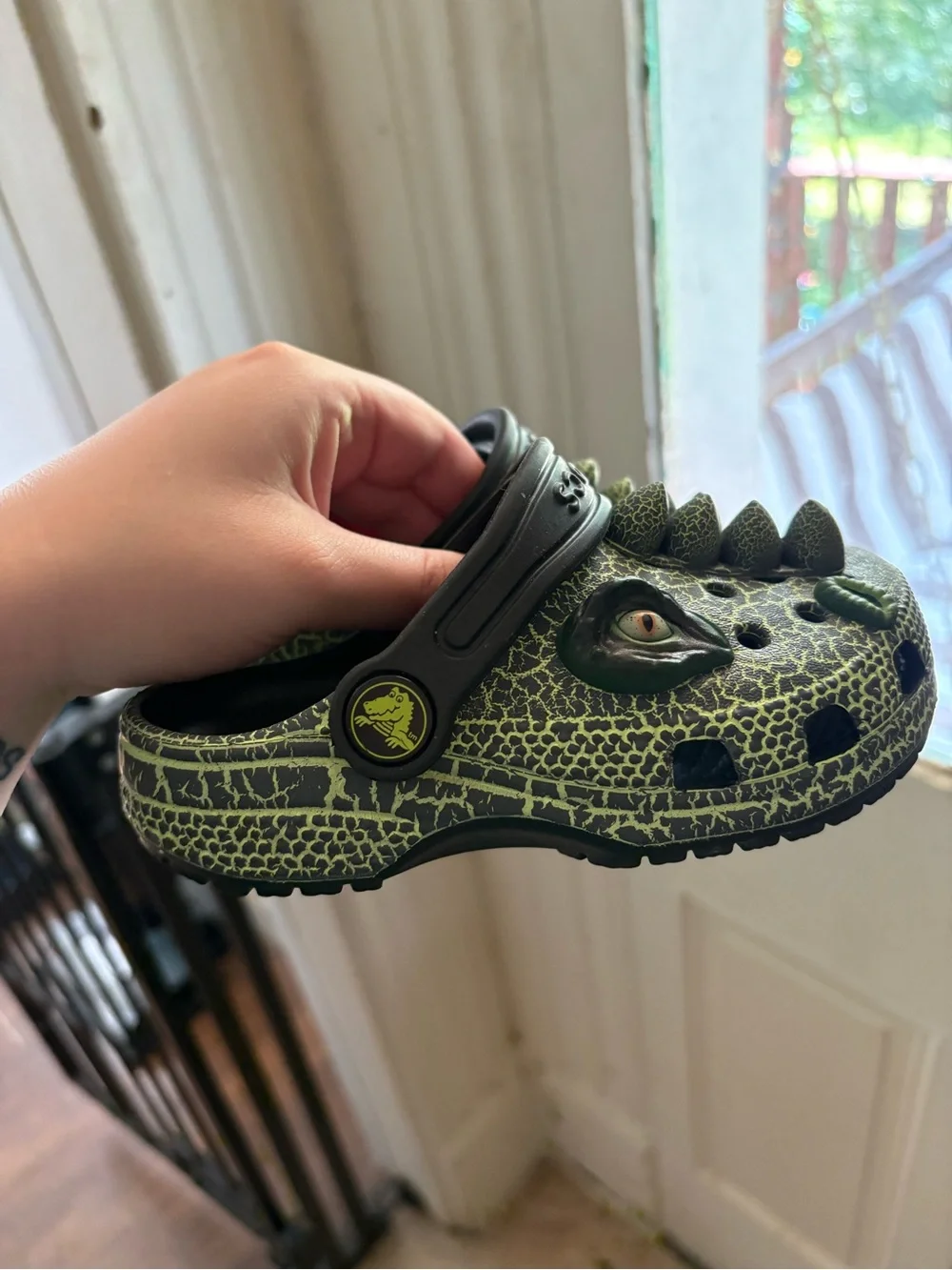 Kids Green dinosaur Crocs-Style Clog